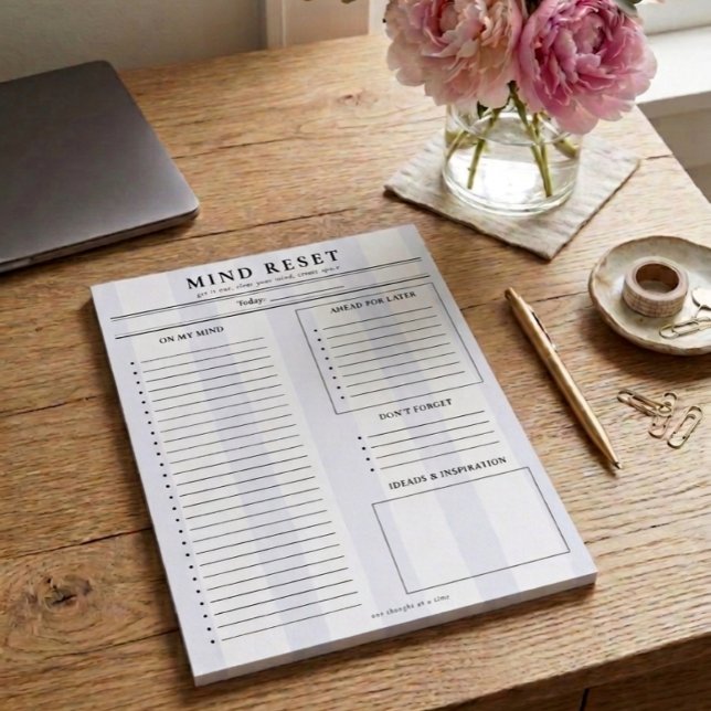 Preppy Mind Reset | Brain Dump List Notepad (Creator Uploaded)