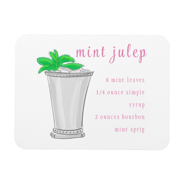Preppy Mint Julep Bar Recipe Magnet (Horizontal)