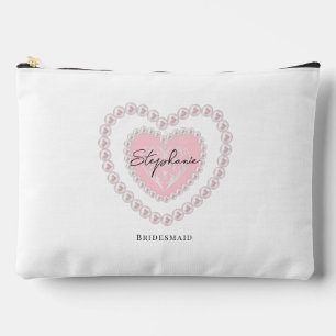 Preppy Modern Pearl Heart Bridal Shower Favour Gif Accessory Pouch