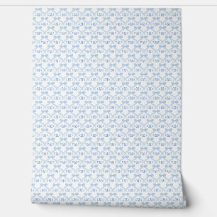 Preppy Monogram Baby Boy Nursery Wallpaper