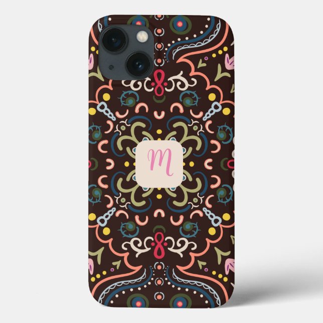 Preppy Monogram & Colourful  Case-Mate iPhone Case (Back)