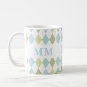 Preppy Monogram Initial Coffee Mug