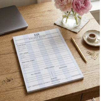 Preppy Monogram Weekly Reset Notepad | Planner