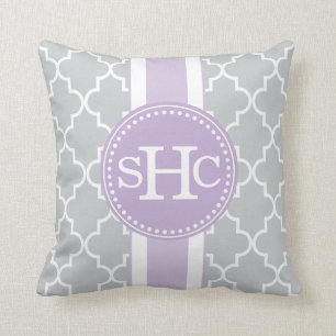 Preppy Moroccan Tiles Personalised Monogram Cushion