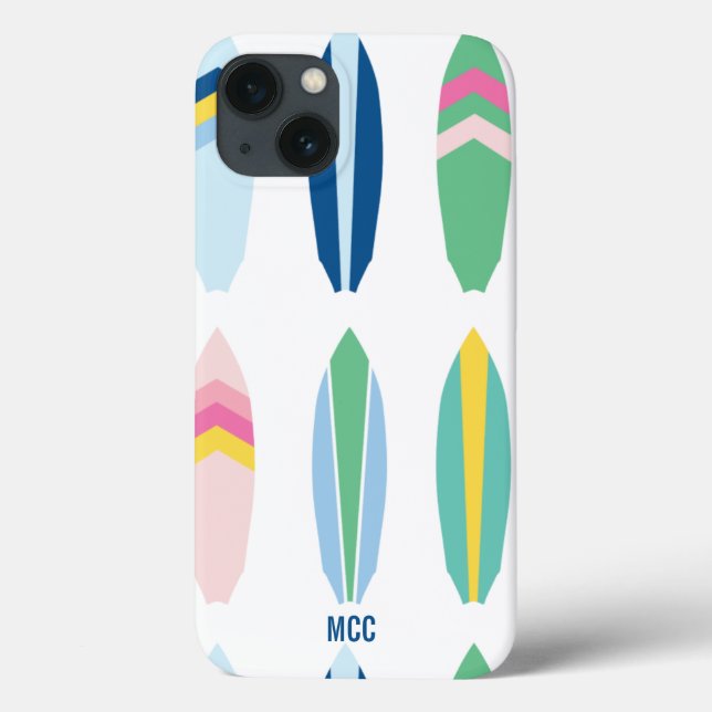 Preppy Multi Pattern Surfboards Personalised Case-Mate iPhone Case (Back)