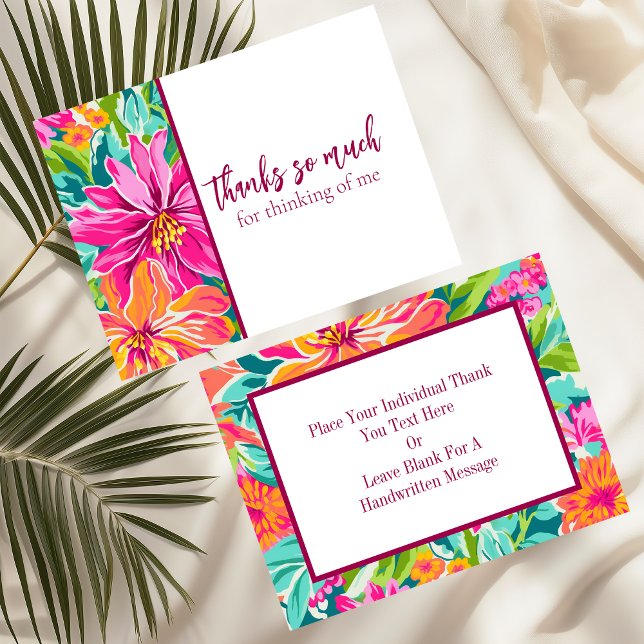 Preppy Multiclored Floral Thank You Card (Creator Uploaded)