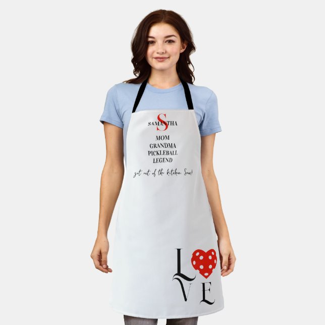 Preppy Mum Grandma Pickleball Legend Modern LOVE Apron (Worn)
