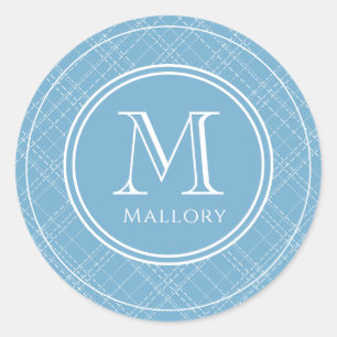 Preppy Name & Initial Monogram Laptop Sticker