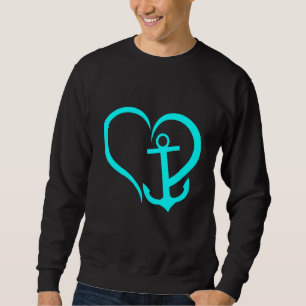 Preppy Nautical Anchor  For Sailors Boaters & Yach Sweatshirt
