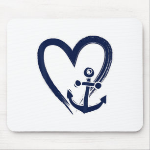 Preppy Nautical Anchor Sailors Boaters And Yachtin Mouse Mat