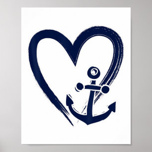 Preppy Nautical Anchor Sailors Boaters And Yachtin Poster