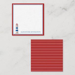 Preppy Nautical Lighthouse Personalised Card