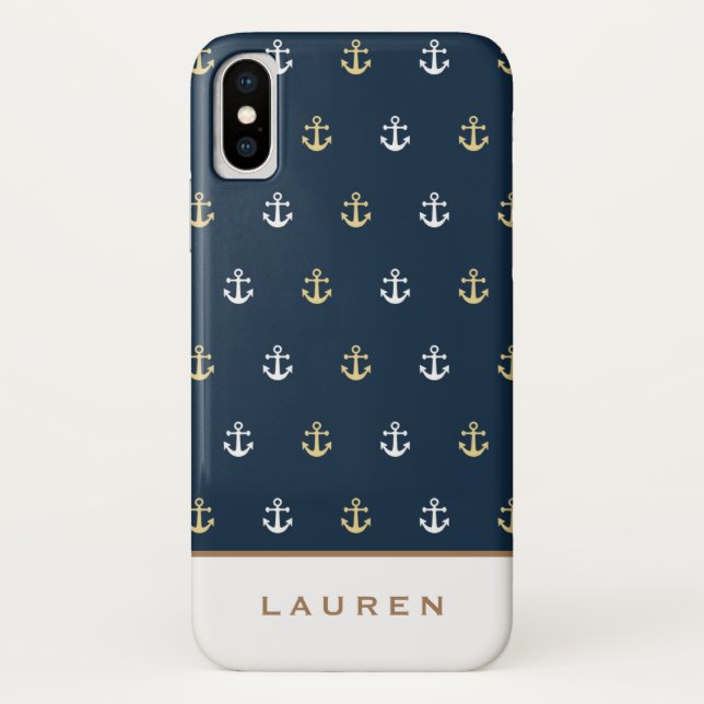 Preppy Nautical ⎢Monogram iPhone case (Back)