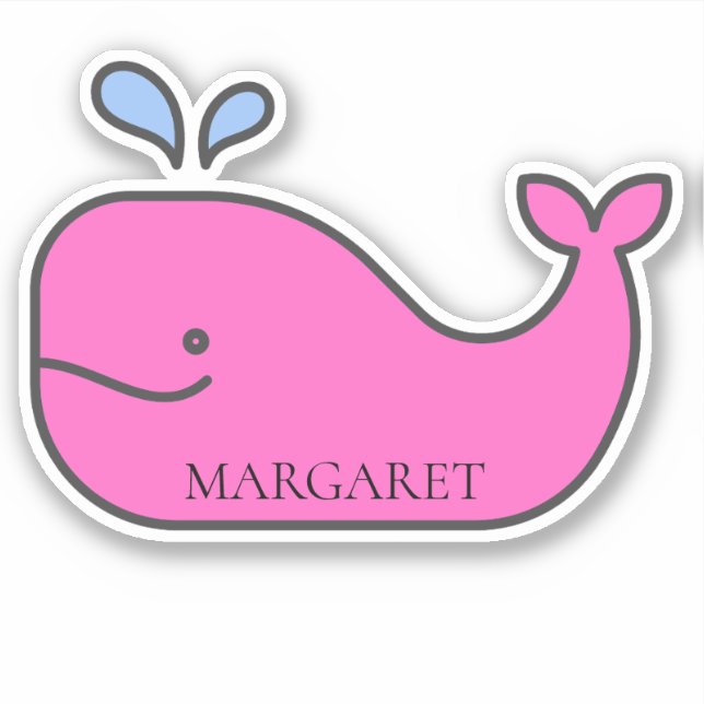 Preppy Nautical Pink and Blue Whale Personalised (Front)