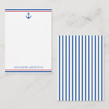 Preppy Nautical Stripes and Anchor Personalised