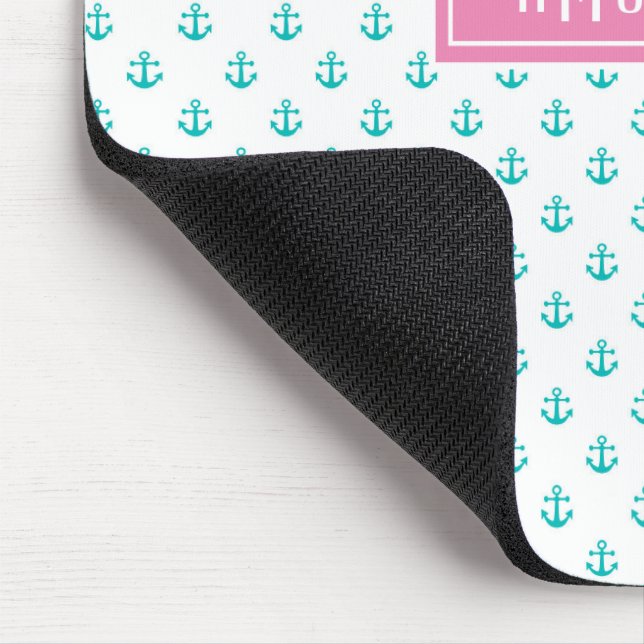 Preppy Nautical Triple Monogram Mouse Mat (Corner)
