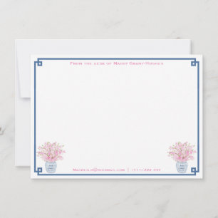 Preppy Navy And Pink Personalised Bridal Shower Card