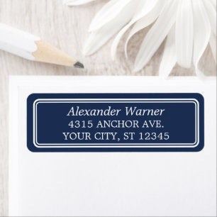 Preppy Navy Blue Borders Classic