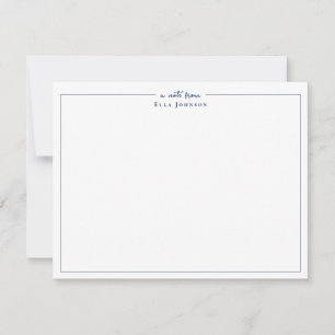 Preppy Navy Blue & White a note from Thank You Card