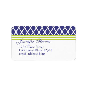 Preppy Navy Lattice Label