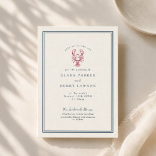 Preppy New England Lobster Wedding Invitation