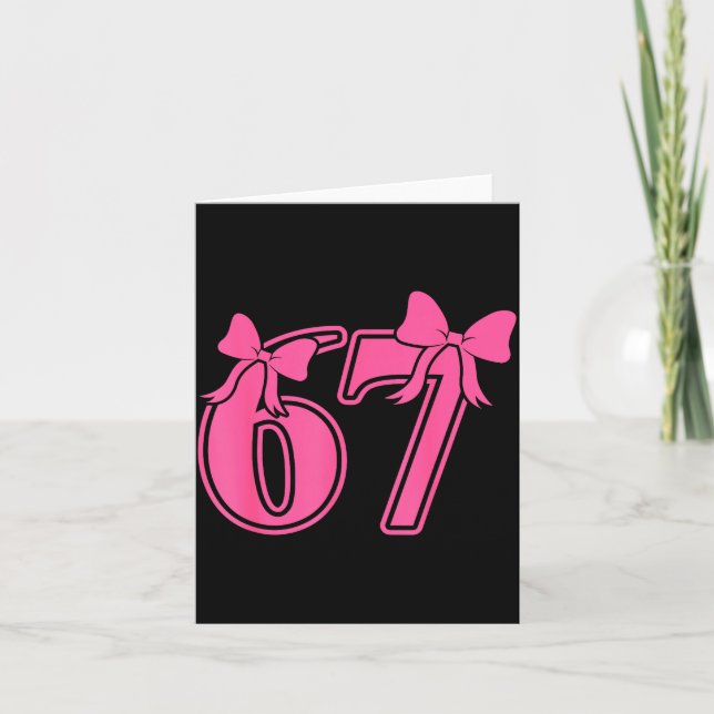 Preppy Nk Coquette Bow Lace 67 Six Seven Meme Wome Card (Front)