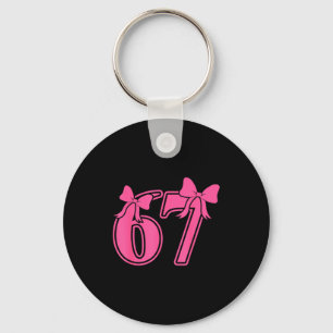 Preppy Nk Coquette Bow Lace 67 Six Seven Meme Wome Key Ring