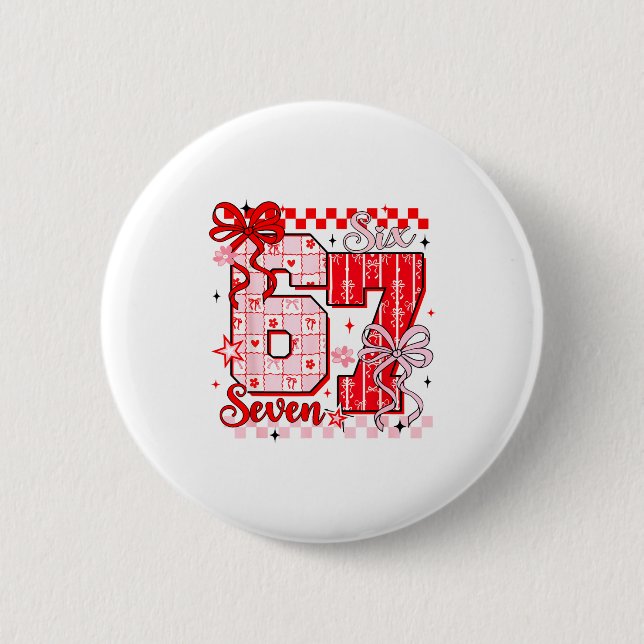 Preppy Nk Valentine 67 Six Seven Meme Valentines D 6 Cm Round Badge (Front)