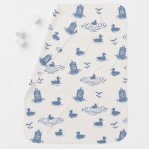 Preppy No Wake Zone Duck Pattern in Smoke Blue