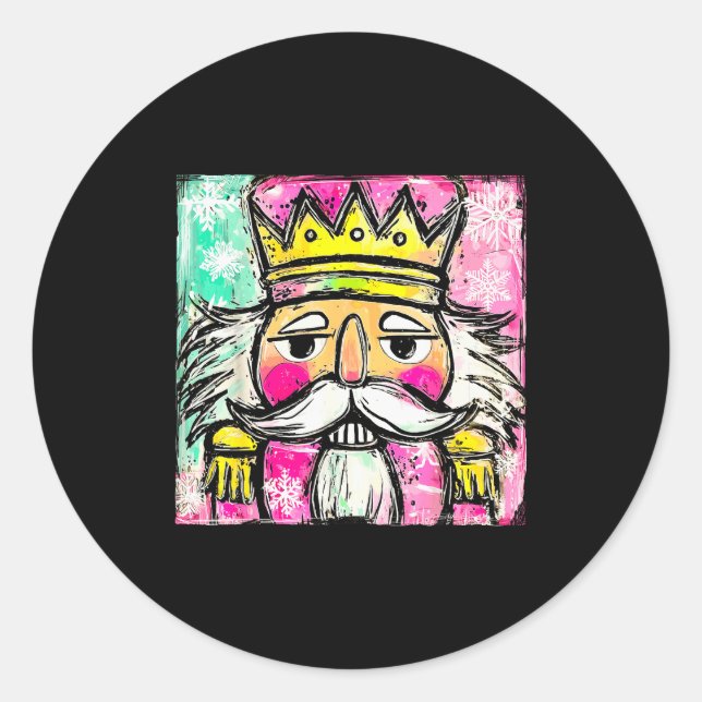 Preppy Nutcracker Christmas Girly Xmas Costume Kid Classic Round Sticker (Front)