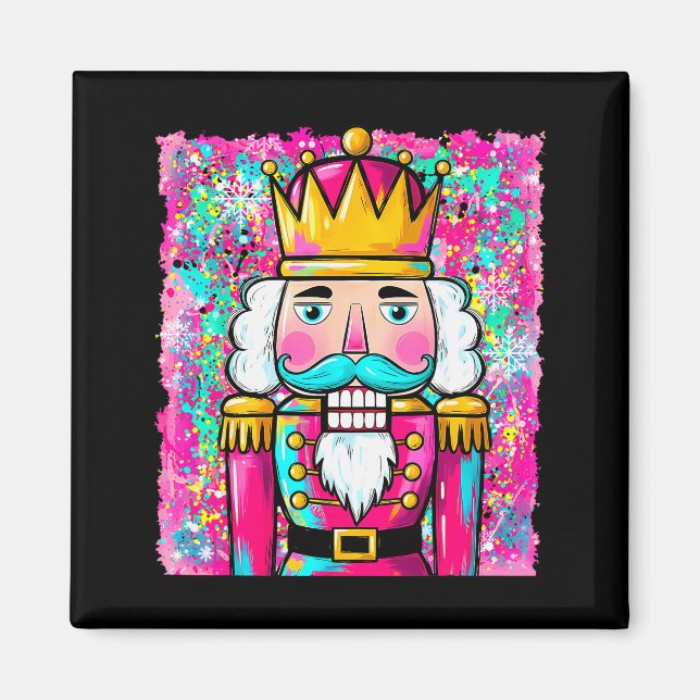 Preppy Nutcracker Merry Christmas Xmas Pajamas Wom Magnet (Front)