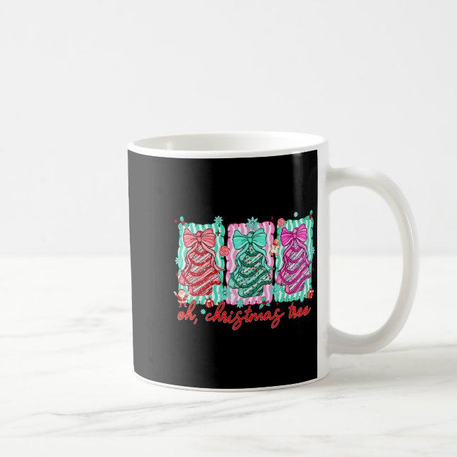 Preppy Oh Christmas Tree Funny Xmas Cakes Retro Co Coffee Mug (Right)