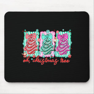 Preppy Oh Christmas Tree Funny Xmas Cakes Retro Co Mouse Mat