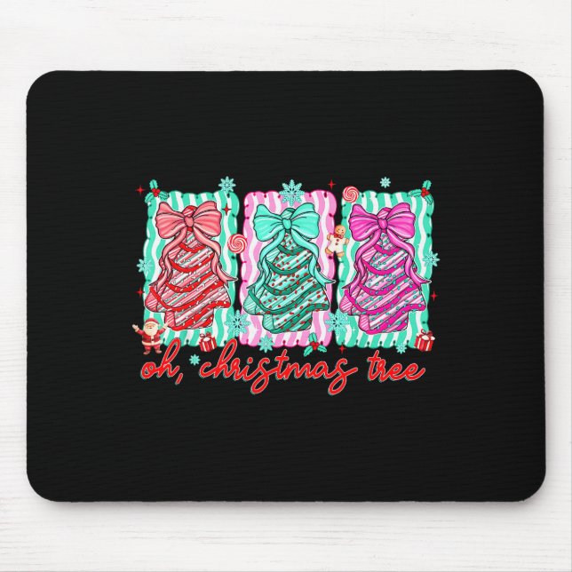 Preppy Oh Christmas Tree Funny Xmas Cakes Retro Co Mouse Mat (Front)