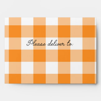 Preppy Orange Gingham Personalised Envelope