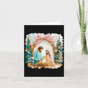 Preppy Painted Christian Nativity Scene God Faith Card