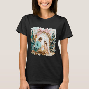 Preppy Painted Christian Nativity Scene God Faith  T-Shirt