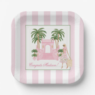 Preppy Palm Beach Bridal / Bachelorette Party Paper Plate