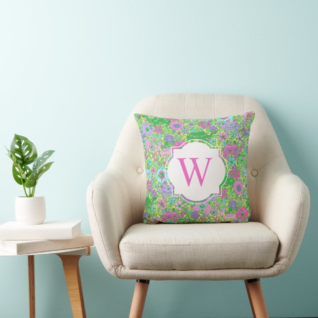 Preppy Palm Beach Camels Monogram Cushion (Chair)