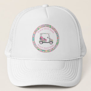 Preppy Palm Beach Golf Cart Trucker Hat
