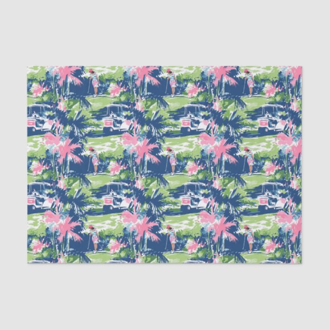 Preppy Palm Beach Golf Tissue Paper (Front)