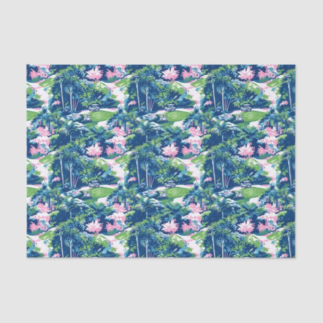 Preppy Palm Beach Golf Tissue Paper (Front)