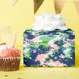 Preppy Palm Beach Golf Wrapping Paper