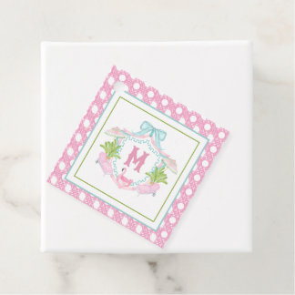 Preppy Palm Beach Monogram Crest Favour Tags