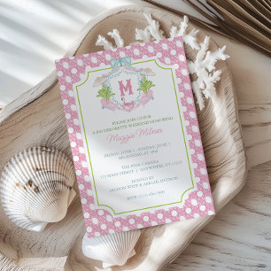 Preppy Palm Beach Monogram Crest Party Invitation