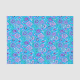 Preppy Palm Beach Print Blue Flowers Tissue Paper