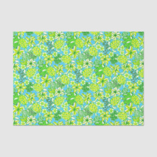 Preppy Palm Beach Print Green & Blue Turtles Tissue Paper