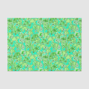 Preppy Palm Beach Print Green Elephants Tissue Paper