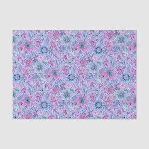 Preppy Palm Beach Print Lavender and Pink Flowers Tissue Paper