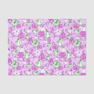 Preppy Palm Beach Print Lavender & Green Pumpkins Tissue Paper